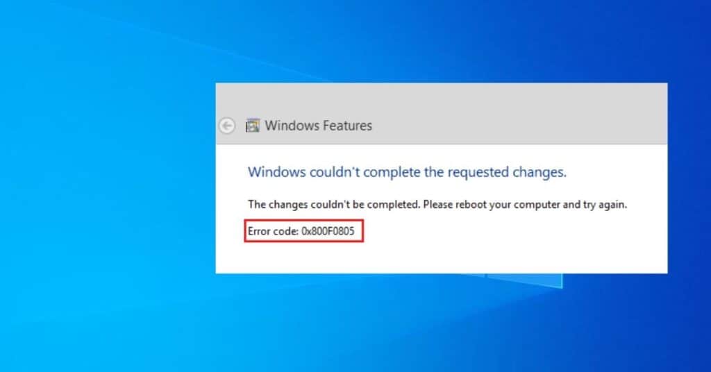 0x800f0805 Windows 10 Activation Update Error