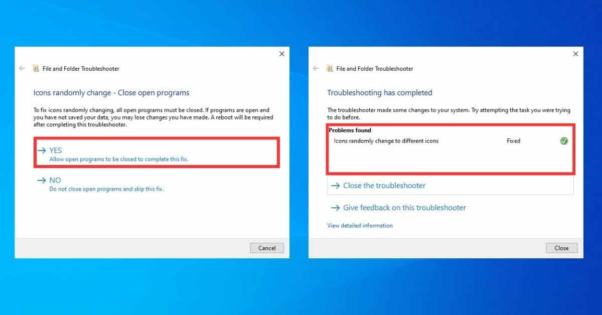 Allow Windows file and folder troubleshooter to fix automatialy error