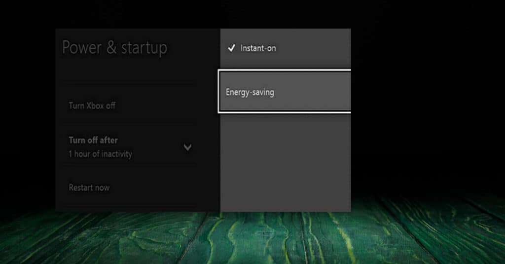 Energy saving mode in Xbox