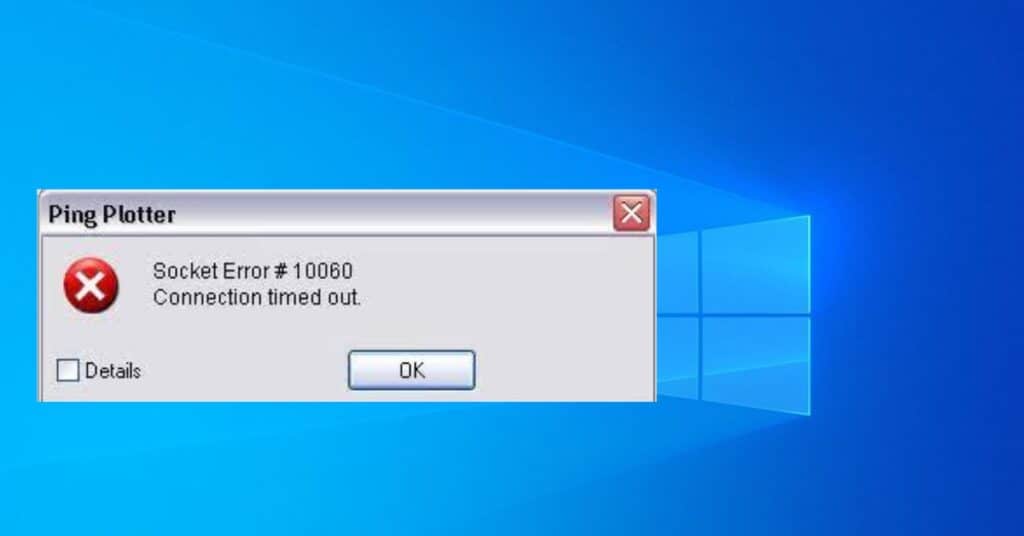 Pop-up window Error 10060