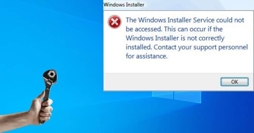 massage of error 1719 windows installer service