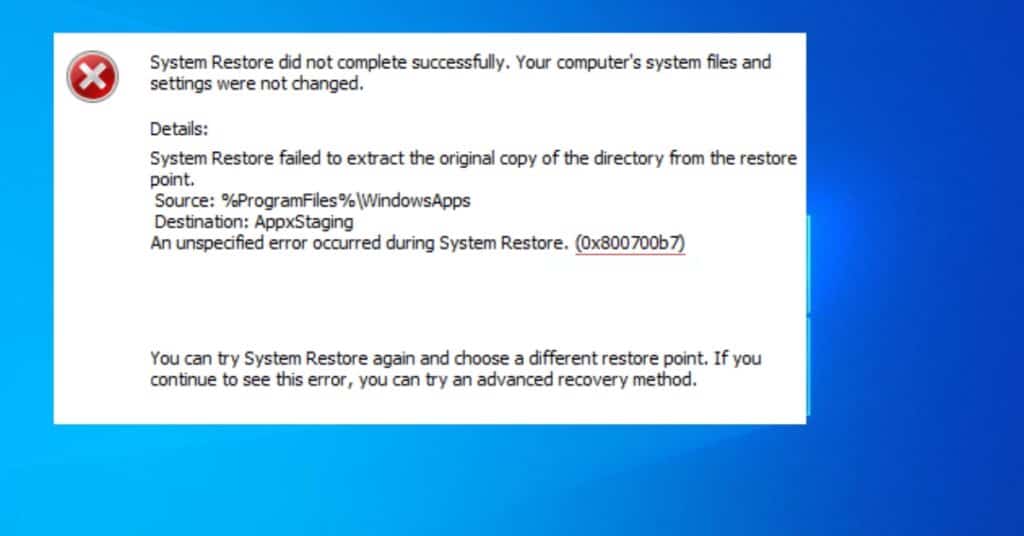Error Code 0x800700b7 On Windows