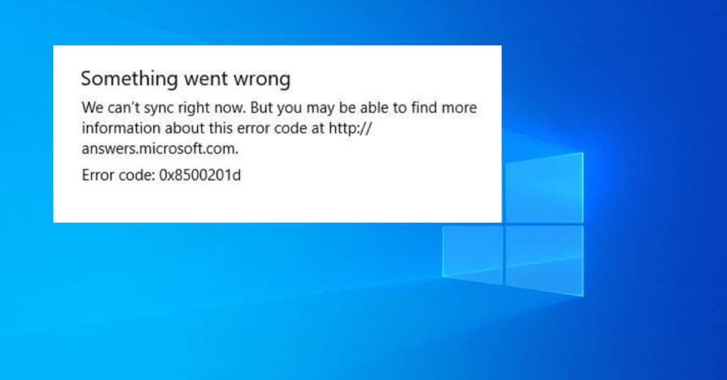 Error Code 0x8500201d on Windows