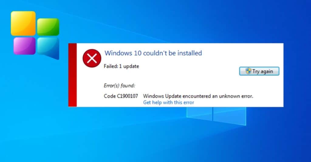 Error Code C1900107 during Windows installation