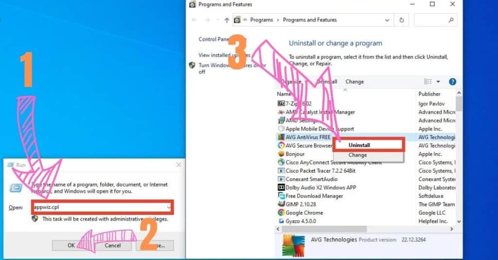How to uninstall a program on the Windows operating system