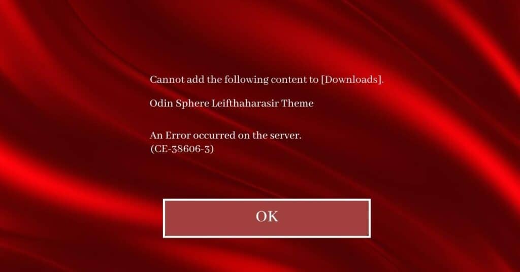 Sony PlayStation error (CE-38606-3)
