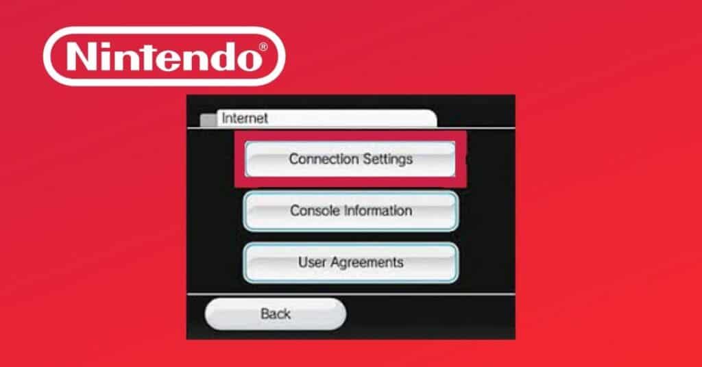 Wii internet connection settings menu