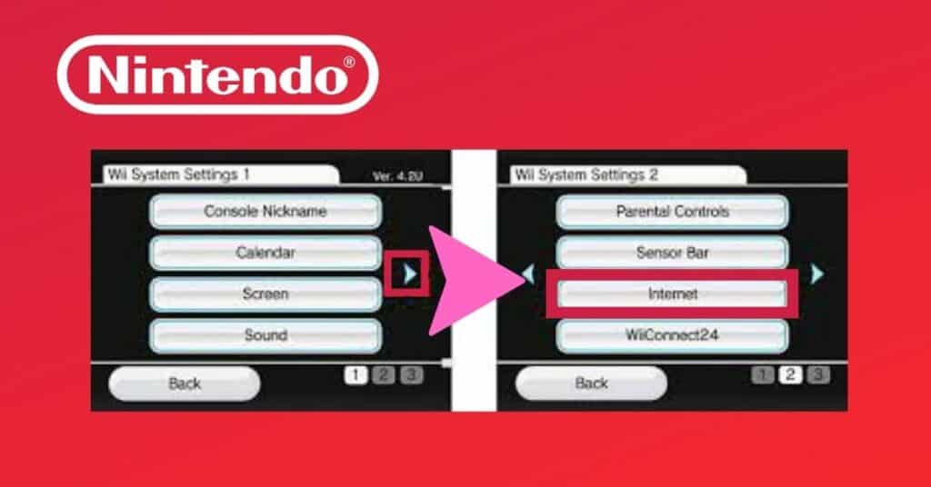 Wii internet settings menu