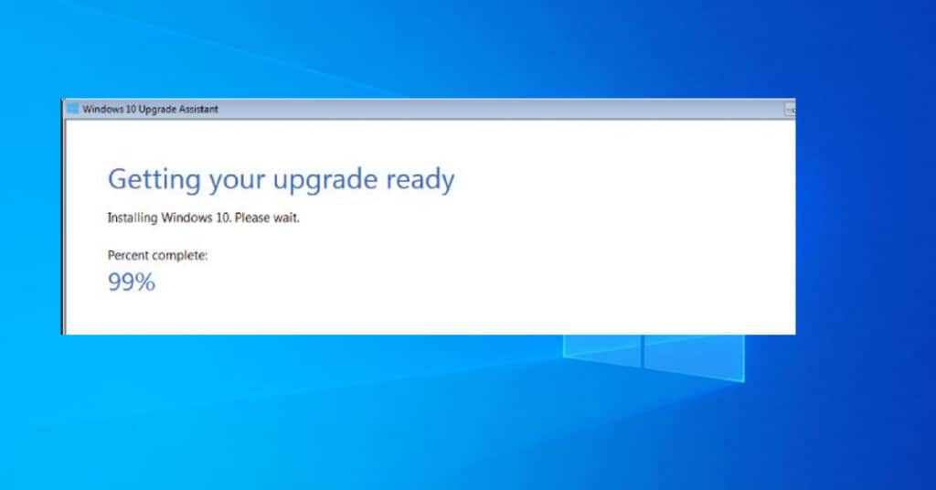 Windows 10 Upgrade Stuck at 99%