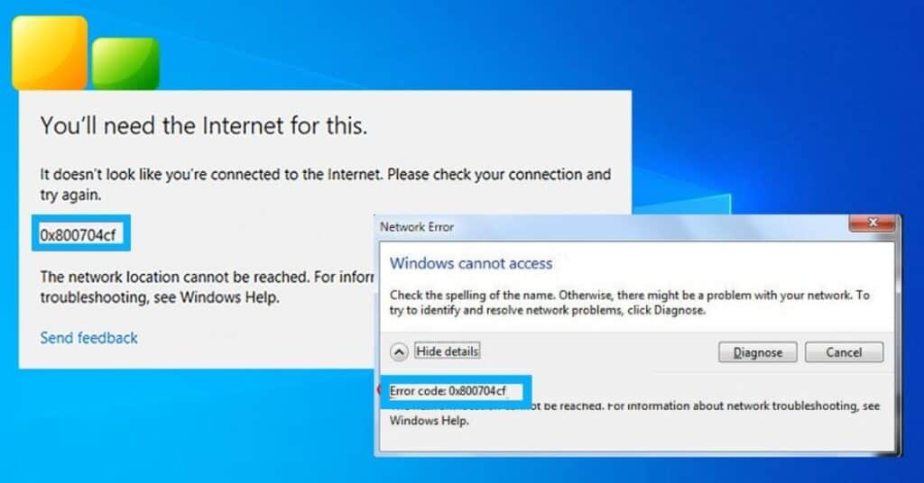 Windows Cannot Access Error Code 0x800704cf