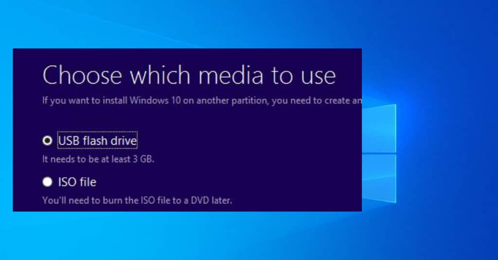 Create Windows install file from flash drive