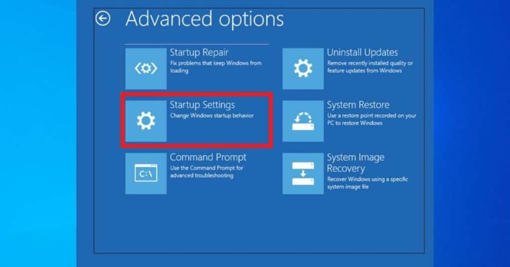 Activating Windows Startup Settings