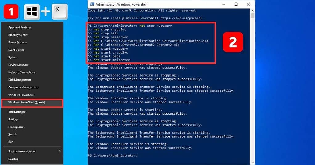 Guide to reset the Windows update components to fix 0x80096004