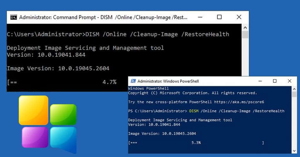Windows OS run DISM Online Cleanup-Image RestoreHealth