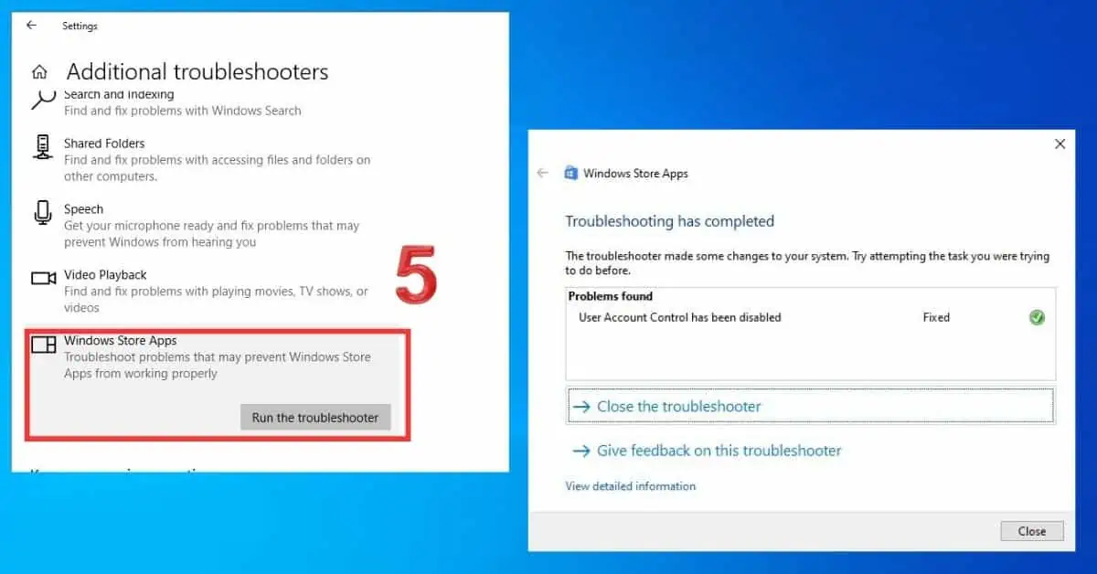 How to run Windows store apps troubleshooter